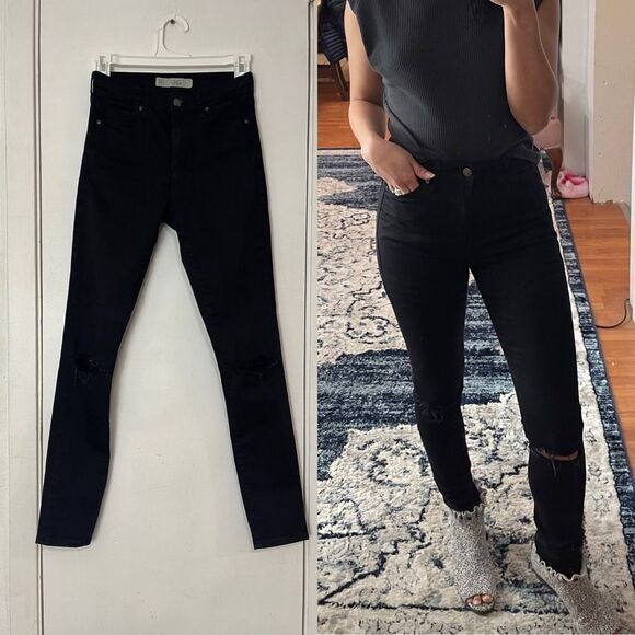 Topshop moto leigh black ripped jeans - Picture 3 of 8